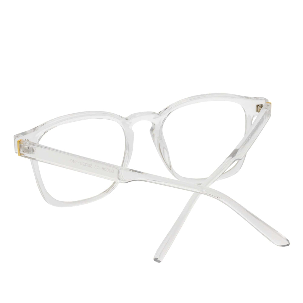 DENMARK - Square Horn Rimmed Blue Light Glasses Clear Clear Lens